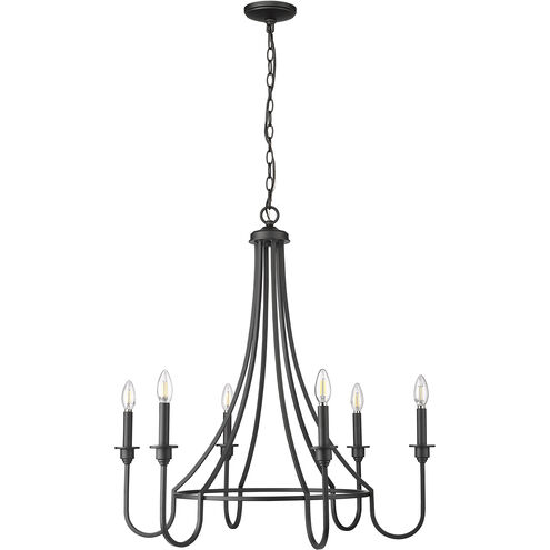 Artemis 6 Light 30 inch Matte Black Chandelier Ceiling Light